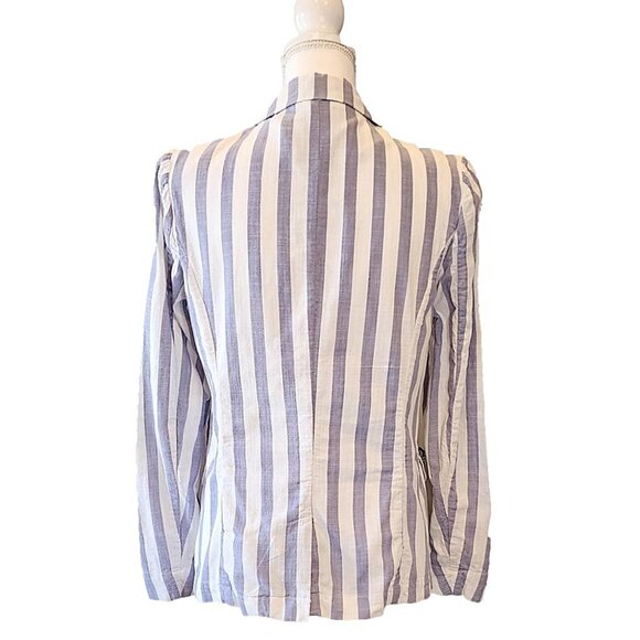 Blue and White Striped Blazer by Forever 21. 100% Cotton. Size M - Picture 2 of 7